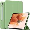 MGUEIAO Cover Compatibile con Samsung Galaxy Tab S7 FE 12.4, Custodia in Pelle PU Ultrasottile con Supporto Trifold, Retro in TPU Morbido, Antiurto - Matcha Green