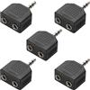 Greluma 5 Pz Splitter a Y per cuffie da 3,5 mm a 3 pin, adattatore convertitore audio stereo TRS maschio a doppia femmina da 1/8