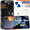 SRJTEK Schermo LCD OLED per iPhone 14 Pro Max Sostituzione dello schermo 6.7 pollici per iPhone 14 Pro Max A2894, A2651, A2893, A2895 Touch LCD Screen Display Digitizer Assembly Repair Kit (nero)