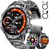 LIGE 1000mAh Batteria Smartwatch Uomo Militare, 1.7'' Orologio Smart Watch con Chiamata Bluetooth,100+ Modalità Sportive,Torcia LED Orologio Fitness, Frequenza Cardiaca e Sonno,IP68,Android iOS,EF18-C