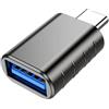 EasyULT Adattatore USB C a A 3.0 Femmina a USB-C Maschio Thunderbolt 4/3, per Galaxy, MacBook PRO e Altri Dispositivi Con Tipo C - Grigio