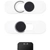 Fukaisu 2Pz Copertura Fotocamera Anteriore Telefono per Android Pixel Galaxy iPad, Bloccante Scorrevol Fotocamera Singola Centrata Protezione Privacy per Smartphone Copertura Webcam Sottile (Nero)