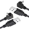 JSER 2 pezzi Cavo USB 2.0 Maschio a Micro USB Angolato a 90 gradi (su e giù) 20 cm per cellulare e tablet (20 cm)