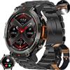 MYSHUN Smartwatch Uomo Chiamata Bluetooth e Risposta Vivavoce, Smart Watch con Torcia Contapassi Cardiofrequenzimetro Sonno 123 Modalità Sport Notifiche Messaggi Orologio Fitness Tracker per Android iOS