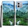PHINIENLAND Cover per Honor 600 Lite / 500 Smart custodia portafoglio Foresta | 3 scomparti carte, 1 tasca banconote, Chiusura magnetica, Supporto, Pelle PU flip cover per Honor 600 Lite