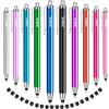 MEKO - Confezione da 10 penne stilo per touchscreen con punta in gomma sottile, sostituibile, con 20 punte di ricambio per iPad, iPhone, tablet, smartphone e tutti i dispositivi touch screen (10 stilo