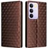 Generico DayQiQiPu Cover per Realme C85 4G/5G RMX5566, RMX5253 (6,8 Pollici) Custodia in pelle PU con Motivo a cubi 3D Chiusura Magnetica Caso portafoglio a conchiglia con supporto, Marrone