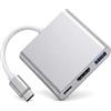 Hugcows USB-C HDMI Multiport Adapter - 4K, adattatore USB C a HDMI 3 in 1, 30Hz, 100W PD, USB 3.0 5Gbps, adattatore USBC HDMI multiporta per laptop, tablet e smartphone USB C