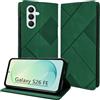 Bemoloon RFID Custodia per Samsung Galaxy S26 FE Verde | Geometria S26 FE/SM-S741B/DS 2026 Cover, Chiusura Magnetica con Tasche per Carte