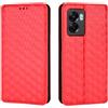 Generico DayQiQiPu Cover per Realme Narzo 50 5G RMX3572, RMX3571 (6,6 Pollici) Custodia in pelle PU con Motivo a cubi 3D Chiusura Magnetica Caso portafoglio a conchiglia con supporto, Rosso