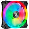 Corsair QL120 RGB Ventola con 34 LED RGB PWM Regolabili, Fino a 1.500 Giri/Min, Silenziosa, Smorzatori in Antivibrazione, iCUE QL 120 mm, Confezione Singola, Nero/RGB