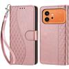 KENHONER Custodia per Honor 600/600 Pro 5G Cover, Oro rosa | Portafoglio in Pelle PU Retro, Antiurto Flip, Slot per Schede, Funzione Stand, Chiusura Magnetica
