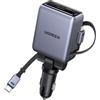 UGREEN 150W 4 EN 1 Caricatore Auto USB C Retrattile Presa USB C 100W | 2 Cavi Retrattili Caricabatteria Auto Ricarica Rapida Compatibile con iPhone 18 Pro Max 17 16 15 14 MacBook iPad Galaxy S26