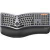 ProtoArc EK01 Plus Tastiera Ergonomica Retroilluminata Bluetooth Full Size Wireless Split Keyboard con Dual Bluetooth e USB, Poggiapolsi Imbottito, Ricaricabile per Windows/Mac/Android, US Layout