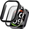 NEWZEROL 2 Pezzi Cover Compatibili per Xiaomi Redmi Watch 6 Active | [AntiGraffio] Vetro Temperato Integrato Custodia per PC, HD Antigraffio Protezione Totale Custodia - Nero/Trasparente
