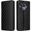 Generico DayQiQiPu Cover per Realme GT 8 Pro RMX5210 (6,79 Pollici) Custodia in pelle PU con Motivo a cubi 3D Chiusura Magnetica Caso portafoglio a conchiglia con supporto, Nero