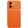 YUECXIN Cover per HONOR 600 5G, Custodia Magnetica in Pelle Vegana Morbida al Tatto, Case Sottile Antiurto e Anti-Impronte con Protezione Fotocamera, Arancione