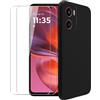 WDMYLFTW Cover per Motorola Moto G05 Nero + 2 x Film di Vetro Temperato - Morbido Silicone Custodia Protettiva TPU Case Protezione Caso (Black)