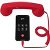EfforPrac Telefono retrò cablato cornetta con connettore USB smartphone e laptop, design ergonomico, riduzione del rumore, struttura in plastica, 22,7 x 6 cm (rosso)