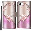 PHINIENLAND Cover per iPhone 16e / iPhone 17e custodia portafoglio Rosa | 3 scomparti carte, 1 tasca banconote, Chiusura magnetica, Supporto, Pelle PU flip cover per iPhone 16e / 17e