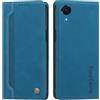 rongki Custodia per Samsung Galaxy A03 Core, Cover in Pelle Sintetica Portafoglio con Slot per Carte, Supporto, Chiusura Magnetica, Antiurto Case per Samsung Galaxy A03 Core, Azzurro