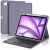 IVEOPPE Tastiera per iPad Air 13 M4 2026/M3 2025/M2 2024/iPad Pro 12.9 3-6 Gen | Cover Keyboard Touchpad Staccabile, Italiano QWERTY, Custodia Tastiera Trackpad Bluetooth con Portapenna, Viola grigio