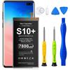 YONHUIZI Batteria EB-BG975ABU 2026 aggiornata per Galaxy S10 Plus, 7800 mAh, batteria agli ioni di litio di grande capacità, compatibile con Samsung Galaxy S10+, modello SM-G975F/U/W/U1, con set di attrezzi