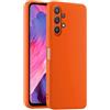 HULLIN Custodia per Telefono in Silicone Colorato, Adatta per Samsung Galaxy A13 4G (6.6) - Arancia