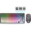 Wekity Tastiera e mouse wireless 75% combinati, tastiera meccanica + mouse 3D 1600DPI, batteria 2000 mAh, tastiera retroilluminata RGB con 80 tasti per computer PC PC Gaming Keyboard per PC/laptop (rosa)