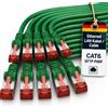 1aTTack.de Cat6 SFTP Cavo di rete 10x 2m RJ45 LAN Ethernet verde | Cat6 S/FTP PIMF, doppia schermatura, 250 MHz, senza alogeni, fino a 1 Gbit/s; RJ45 per router, switch, modem, PC e pannello