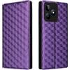 Generico DayQiQiPu Cover per Realme C51 RMX3830 (6,74 Pollici) Custodia in pelle PU con Motivo a cubi 3D Chiusura Magnetica Caso portafoglio a conchiglia con supporto, Viola