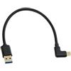 CAZSTYK Cavo Ricarica da USB 3.0 a Tipo C da 10, Side Elbow 1M | Design angolato a 90 gradi con ricarica rapida da 60 W e struttura in metallo e adatta a vari dispositivi
