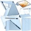 A-BEAUTY Custodia Compatibile con Samsung Galaxy Tab S8 Plus 2022 / S7 FE 2021 / S7 Plus 2020 12.4 Pollici, Cover Trasparente Antiurto, Supporto Trifold 6 in 1 a Forma di Y, Blu Cielo