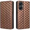 Generico DayQiQiPu Cover per Realme C55 RMX3710 (6,72 Pollici) Custodia in pelle PU con Motivo a cubi 3D Chiusura Magnetica Caso portafoglio a conchiglia con supporto, Marrone
