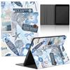 Stradvnaly Tablet Cover per Lenovo Tab M10 3rd Gen 10,1, Custodia con Aesthetic Stella Marina Conchiglia Fiore Oceano Blu Motivo Holder Flip Case in pelle PU con Supporto Cover