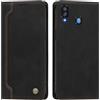 rongki Custodia per Samsung Galaxy A20/A30/M10S, Cover in Pelle Sintetica Portafoglio con Slot per Carte, Supporto, Chiusura Magnetica, Antiurto Case per Samsung A20/A30/M10S, Nero