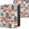 kwmobile Custodia eReader Compatibile con Tolino Vision 6 Cover - eBook Reader Flip Case - grigio/giallo/marrone - Pinguini