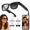 pmstuy AI Smart Glasses Occhiali Smart Fotocamera 8MP Video 1080P EIS Bluetooth | Occhiali Intelligenti AI con Chiamate Bluetooth Traduzione in Tempo Reale, Riconoscimento AI, Musica, Vlog, Viaggi e Riunioni