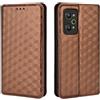 Generico DayQiQiPu Cover per Realme GT2 RMX3311 (6,62 Pollici) Custodia in pelle PU con Motivo a cubi 3D Chiusura Magnetica Caso portafoglio a conchiglia con supporto, Marrone