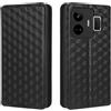Generico DayQiQiPu Cover per Realme GT3 RMX3709 (6,74 Pollici) Custodia in pelle PU con Motivo a cubi 3D Chiusura Magnetica Caso portafoglio a conchiglia con supporto, Nero