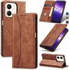 Jasonyu Cover per Oppo A5x 5G/4G, Portafoglio PU Pelle Custodia, Marrone | Flip Libro, Slot Porta Carte, Magnetica, Funzione Supporto, TPU Antiurto