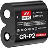 FLSTOR Batteria al litio CR-P2, 6 V, 2000 mAh, non ricaricabile | Non ricaricabile, per fotocamere e flash, compatibile con EL223AP, illuminazione di emergenza, 1 pezzo