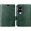 OCASE Portafoglio per Samsung Galaxy Z Fold 8 Verde Scuro | Custodia a Ribalta, Portafoglio in Pelle PU, Blocco RFID, 3 Slot per Carte, Supporto Integrato, Protezione Antishock