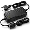 RGBer Adattatore presa accendisigari, convertitore di tensione da 230 V a 12 V | 10 A, con sistema di raffreddamento, per frigorifero, adattatore di rete per auto