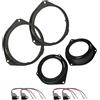 IPNOSIS Kit 2 Supporti Adattatori Altoparlanti Anteriori IP-SP188/B e 2 Posteriori IP-SP189/B per casse da 16,5 cm con 4 Cavi Compatibile con Alfa Romeo, Fiat,(vedi modelli punto elenco)