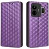 Generico DayQiQiPu Cover per Realme GT3 RMX3709 (6,74 Pollici) Custodia in pelle PU con Motivo a cubi 3D Chiusura Magnetica Caso portafoglio a conchiglia con supporto, Viola