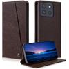 laddutoi Cover per Motorola Moto G86 5G, Antiurto Flip Case, Marrone | Custodia in Pelle PU, Slot per Scheda, Supporto Stand, Magnetica, Libro Portafoglio, Wallet Cover per Moto G86 6.67" 2025