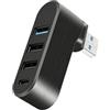 Wotrilw Hub USB 3.0, Sdoppiatore USB Mini con 4 Porte, Multipresa USB Rotabile 90°/180°, Adattatore Splitter per PC, Laptop, Notebook, Tastiera, Mouse, Stampante, Chiavetta USB e Cuffie