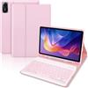 SXNIWBAI Custodia con tastiera per Xiaomi Redmi Pad 2 / Redmi Pad SE 11, spagnolo Ñ | Tastiera per tablet Redmi Pad 2, tastiera Bluetooth rimovibile, custodia protettiva per penna, rosa