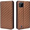 Generico DayQiQiPu Cover per Realme C20/Realme C20A (6,5 Pollici) Custodia in pelle PU con Motivo a cubi 3D Chiusura Magnetica Caso portafoglio a conchiglia con supporto, Marrone